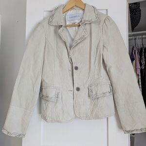Leather cream jacket